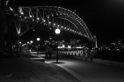 Illuminated street light at night