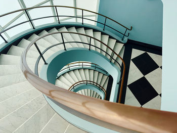 Low angle view of spiral staircase