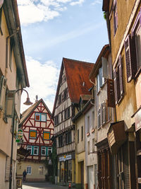 Low angle view of buildings in city