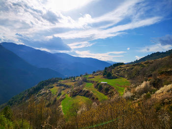 Scenic view of mountains against sky