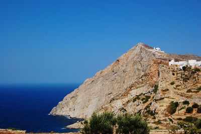 Scenic view of calm sea against clear sky