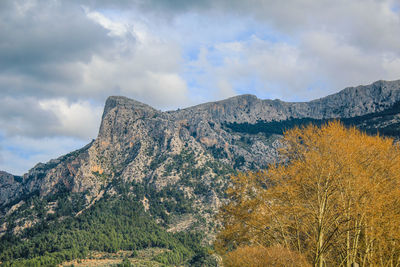 Low angle view of mountain against sky