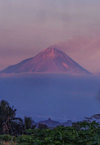 Scenic view of snowcapped mountain against sky