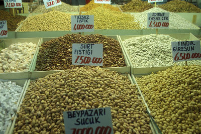 Various fruits for sale at market stall