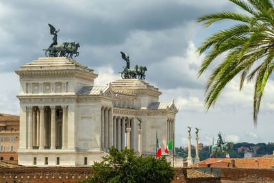 View of statue against cloudy sky