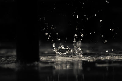 Close-up of water splashing on surface