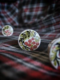 Close-up of crystal ball on table