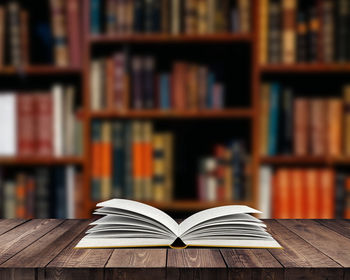 Close-up of books on table