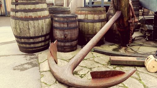 Close-up of abandoned building