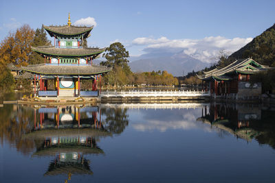 Beautiful scenery of the black dragon pool lijiang city