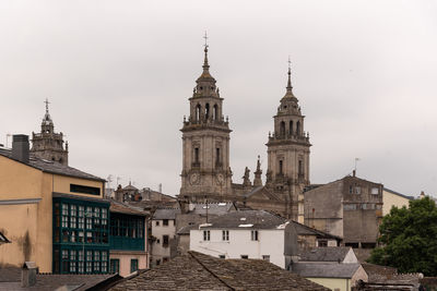 Stunning view of the twin domes of the historic cathedral in lugo, spain.
