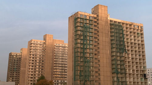 Low angle view of buildings against sky