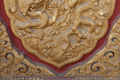 Close-up of carving