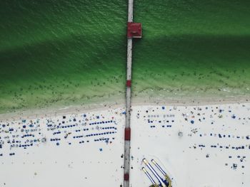 High angle view of the pier 