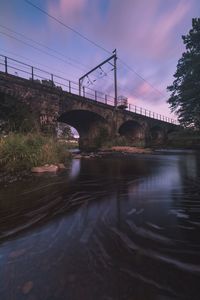 Low angle view of bridge over river against sky