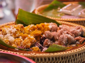 Close-up of meal served in plate