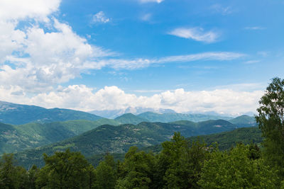 Scenic view of mountains against sky