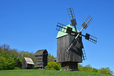 Wind turbine on field