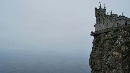 View of fort against sea