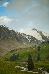 Scenic view of mountains against sky