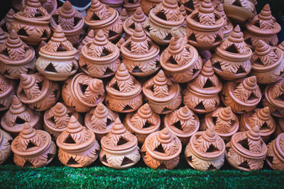 High angle view of various for sale at market