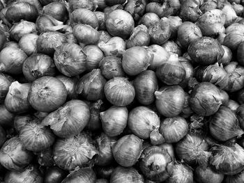 Full frame shot of onions for sale at market stall