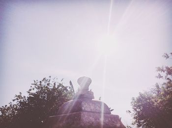 Low angle view of statue against clear sky