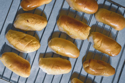 High angle view of bread on table