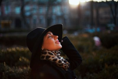 Young woman looking away