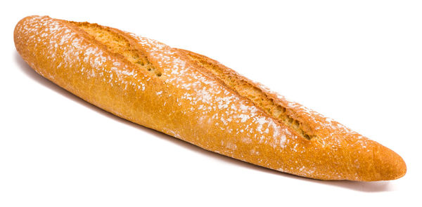 Close-up of bread against white background