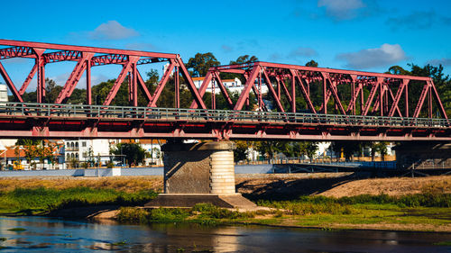 Bridge over river against sky