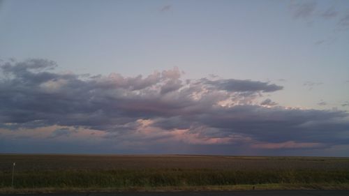 Scenic view of field against sky