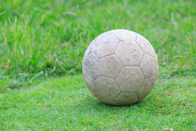 Close-up of ball on field