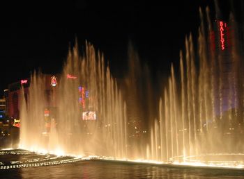 View of illuminated fountain at night