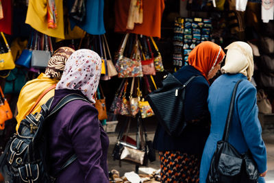 Close-up of people at market