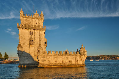 Low angle view of fort against sky