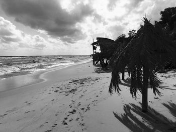 Scenic view of beach against sky