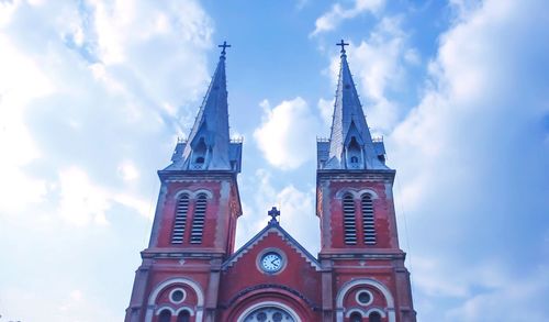 Low angle view of church against sky