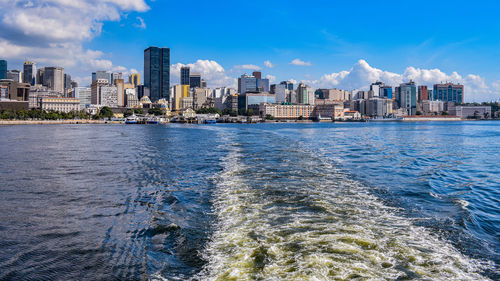 Landscape of guanabara bay in rio de janeiro, southeastern brazil