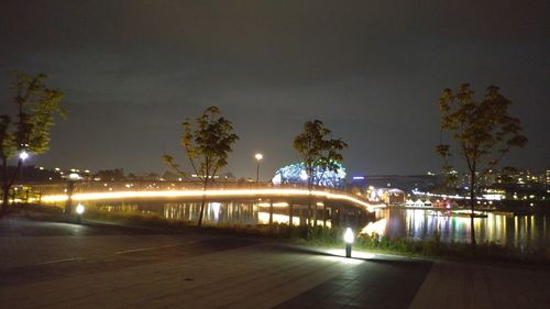 View of illuminated street light at night