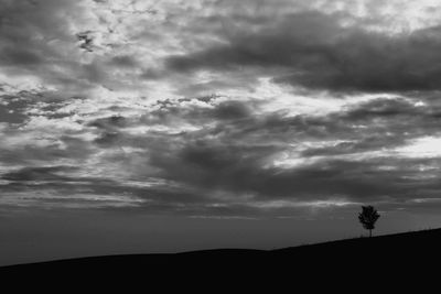 Scenic view of landscape against cloudy sky