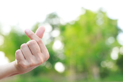 Cropped hand of woman holding hands