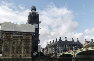 Low angle view of buildings against sky