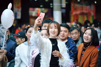 People on street in city