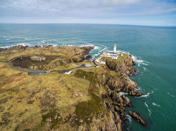 High angle view of sea against sky