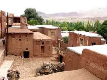 High angle view of buildings in city