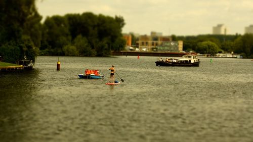 Boats in river