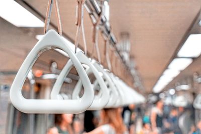 Close-up of chain hanging from boat