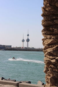 View of sea against clear sky