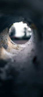 Close-up of hole on metal